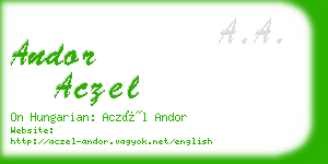 andor aczel business card